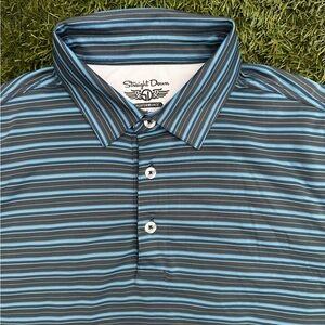 Straight Down Men’s Zuma Stripe Polo Performance Stretch Golf Collared Shirt L